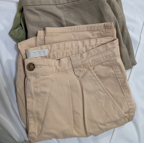 Bundle of 3 Zara women's chino khaki pants - Picture 2 of 11